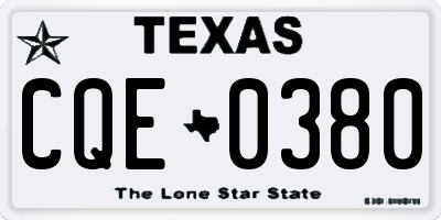 TX license plate CQE0380