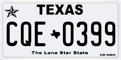 TX license plate CQE0399