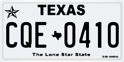 TX license plate CQE0410