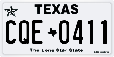 TX license plate CQE0411