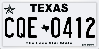 TX license plate CQE0412