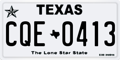 TX license plate CQE0413