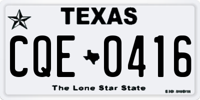 TX license plate CQE0416