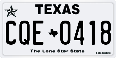 TX license plate CQE0418
