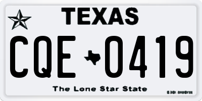 TX license plate CQE0419