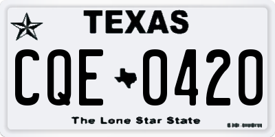 TX license plate CQE0420