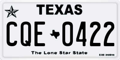 TX license plate CQE0422