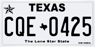 TX license plate CQE0425