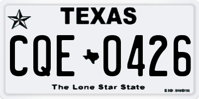TX license plate CQE0426