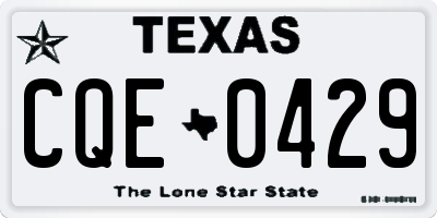 TX license plate CQE0429
