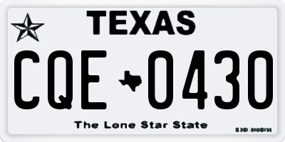TX license plate CQE0430