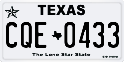 TX license plate CQE0433
