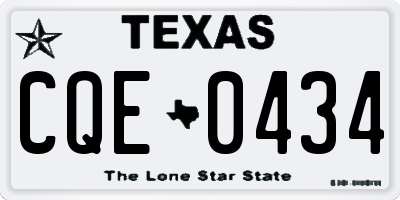 TX license plate CQE0434