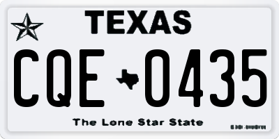 TX license plate CQE0435