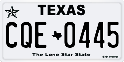 TX license plate CQE0445