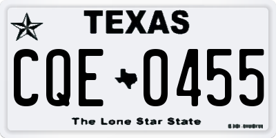 TX license plate CQE0455