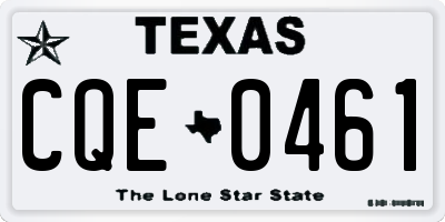 TX license plate CQE0461