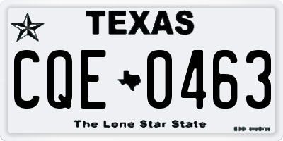 TX license plate CQE0463