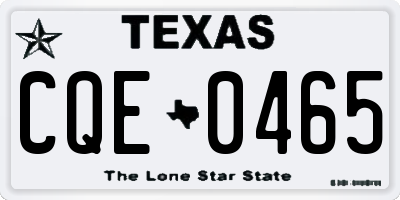 TX license plate CQE0465