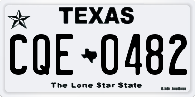 TX license plate CQE0482