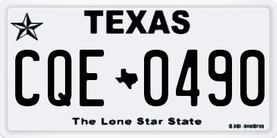 TX license plate CQE0490