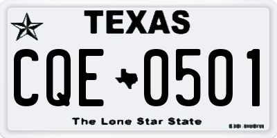 TX license plate CQE0501