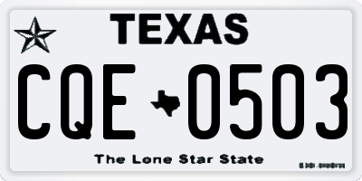 TX license plate CQE0503