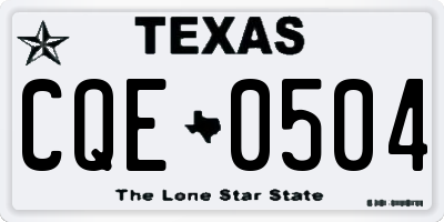 TX license plate CQE0504