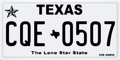 TX license plate CQE0507