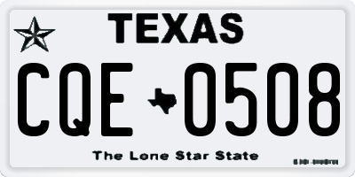 TX license plate CQE0508