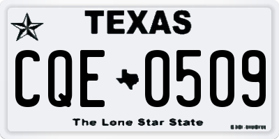 TX license plate CQE0509