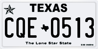 TX license plate CQE0513