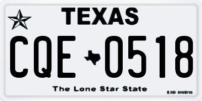 TX license plate CQE0518
