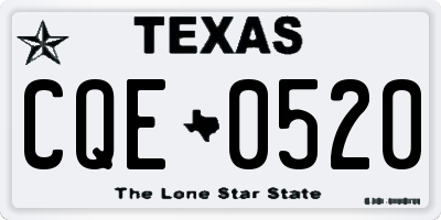 TX license plate CQE0520