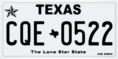 TX license plate CQE0522