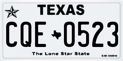 TX license plate CQE0523