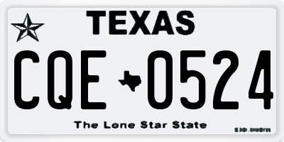 TX license plate CQE0524
