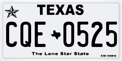TX license plate CQE0525