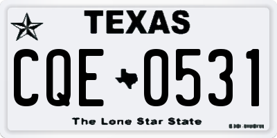 TX license plate CQE0531