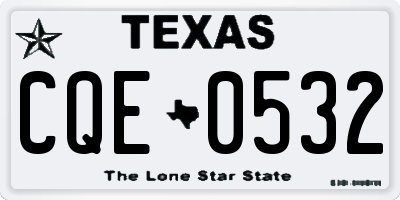 TX license plate CQE0532