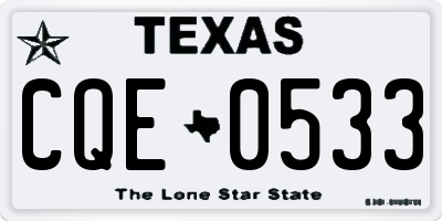 TX license plate CQE0533