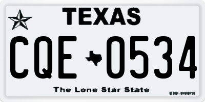 TX license plate CQE0534