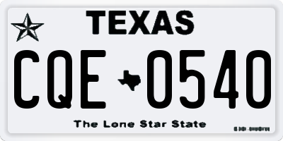 TX license plate CQE0540