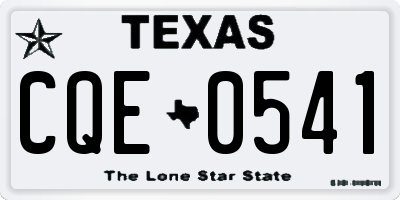TX license plate CQE0541