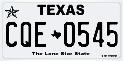 TX license plate CQE0545