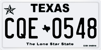 TX license plate CQE0548