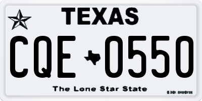 TX license plate CQE0550