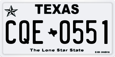 TX license plate CQE0551