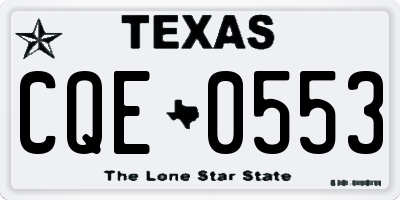 TX license plate CQE0553