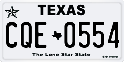 TX license plate CQE0554